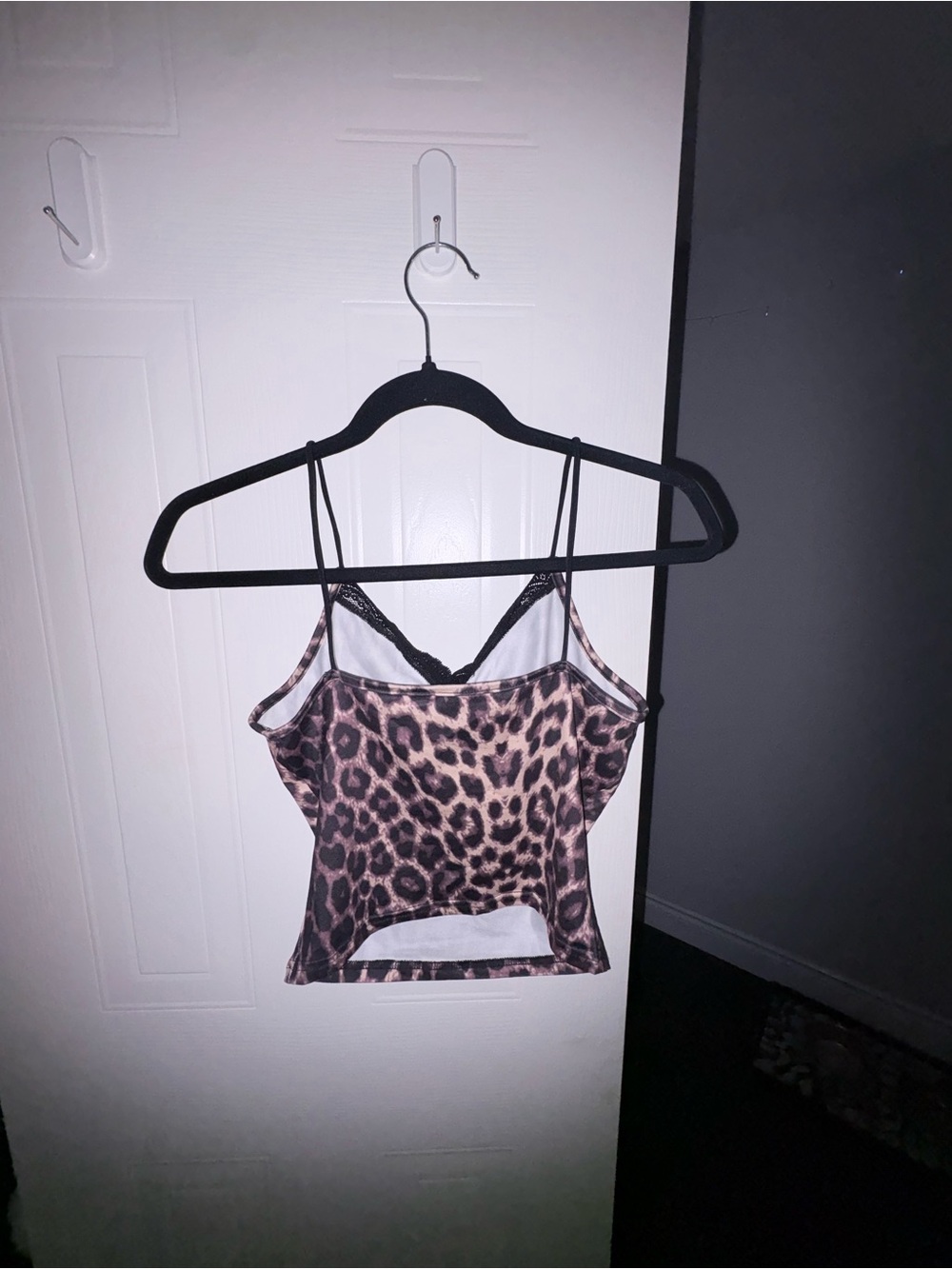 Leopard Print Satin Cami Crop Top - Brown